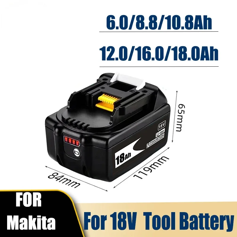 NEW With LCD Charger Rechargeable Battery 18 V 8000mAh Lithium ion for Makita 18v Battery 8Ah BL1815 BL1850 BL1830 BL1860 LXT400