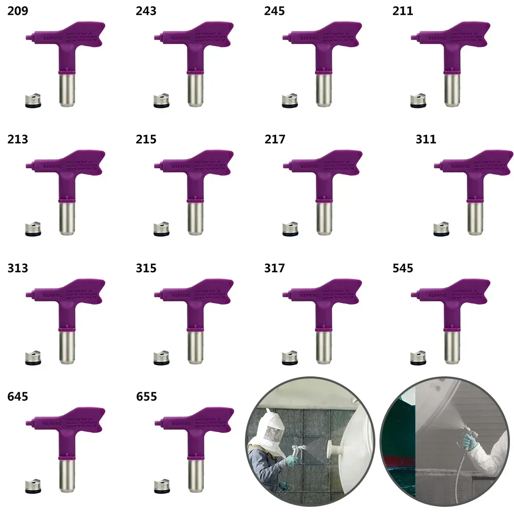 Airless Spray Tip Purple Fine Finish Nozzle Wide Range Of Sizes 209 -655 Airbrush Paint Sprayer Home Garden Tools