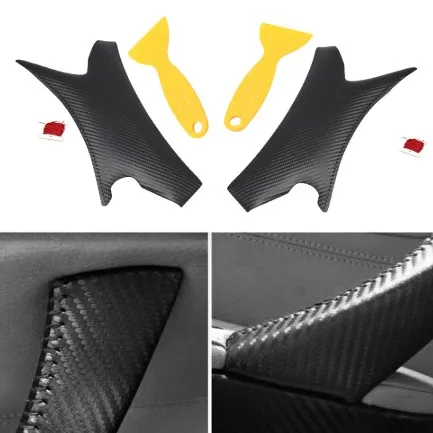 

Car Interior Door Handle Hand Sewing Cover Micro Leather Door Panel Pull Handle Cover Frame for BMW 3 Series E90 e91 E93 05-12