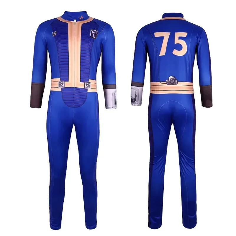 

TV Radiation Lucy MacLean Cosplay Costume 33 Disguise Vault Blue Jumpsuit Shelter 75 Role Play Bodysuit Halloween Partys;3'v,6.h