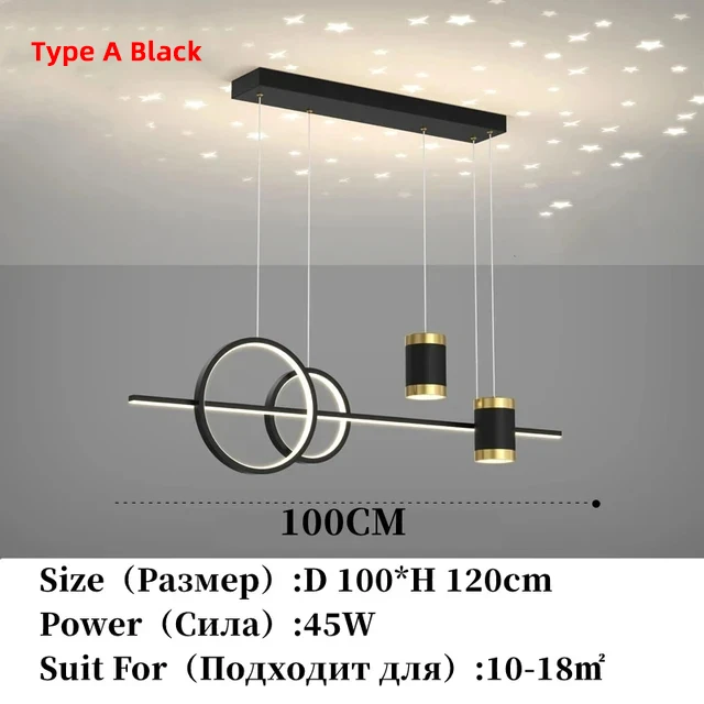 Minimalist Long Strip Pendant Lights Modern Dining Room LED Ceiling Chandelier Remote Control Bar Table Lustre Home Hanging Lamp image 3