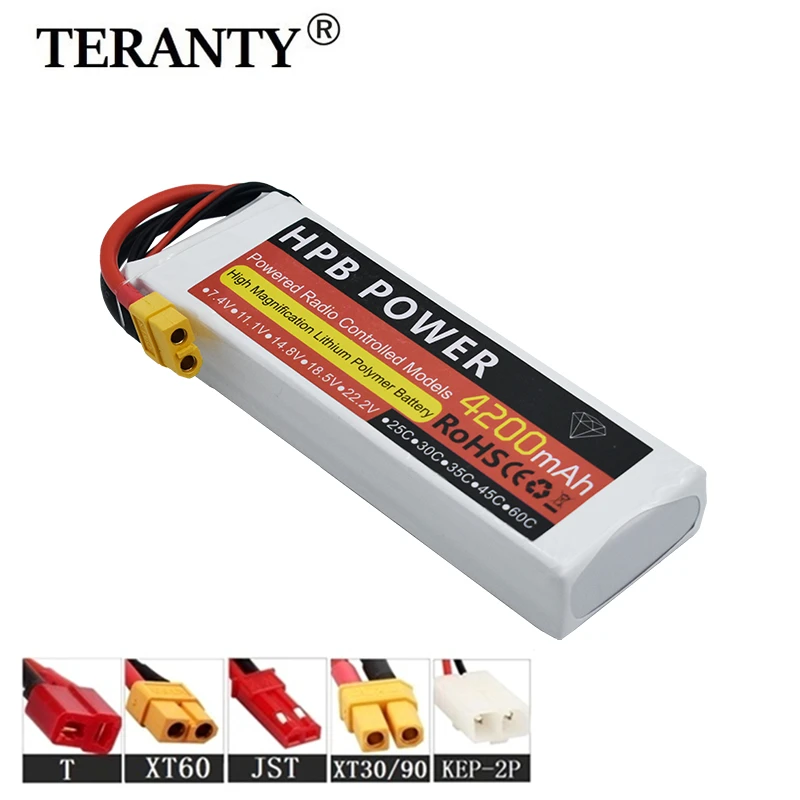 11.1V 4200mAh 45C 3S Rechargeable Battery 3S LiPo Battery 11.1V Li-Polymer Battery For RC Helicopters Car Boat RC Drone Battery