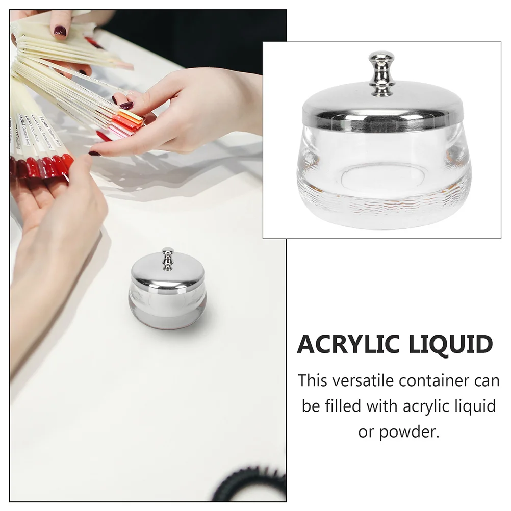 

2Pcs Premium Glass Nail Art Cups Sturdy Reusable Manicure Pen Holder for Nail Polish Remover Powder Storage Professional DIY