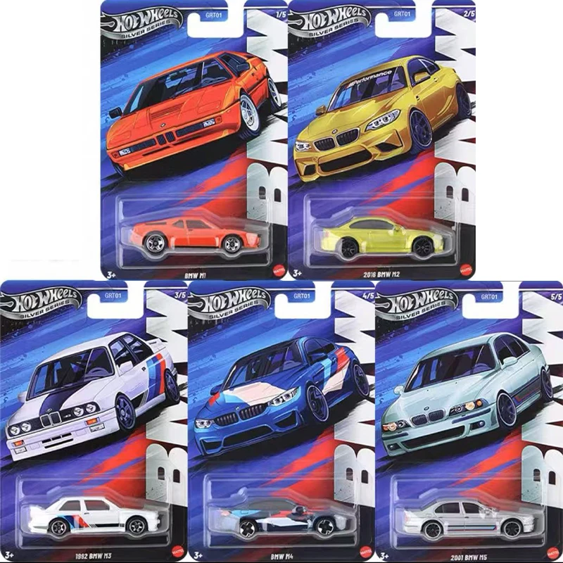 

New Hot Wheels Silver Series 2025,Gulf Tooned/Villains/Salt Flat Racer/Surf's Up Set 1:64 Scale Diecast Cars Model Toys
