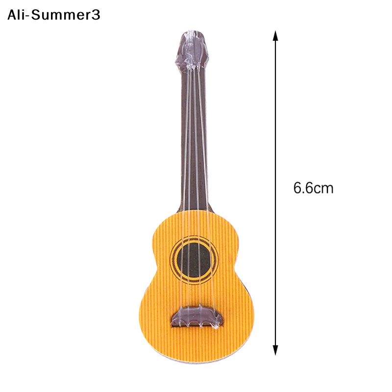 

【S63】1Pc 2025 1:12 Dollhouse Miniature Wooden Guitar Model Toy For Children's Dollhouse Decoration Accessories Birthday Gift