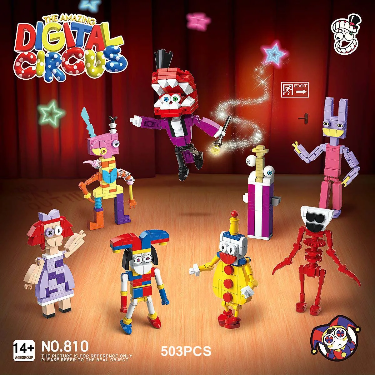 Incrível Digital Circus Building Block para Crianças, MOC Bricks, Coringa Coelho, Modelo DIY, Brinquedos Novidade, Presentes para Meninos e Meninas