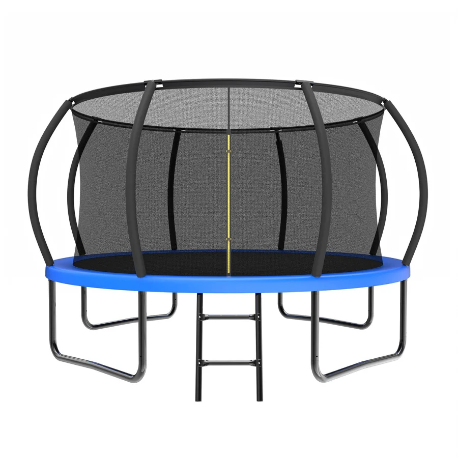

12FT Recreational Trampoline with Safety Enclosure Net and Ladder, Outdoor Recreational Trampolines