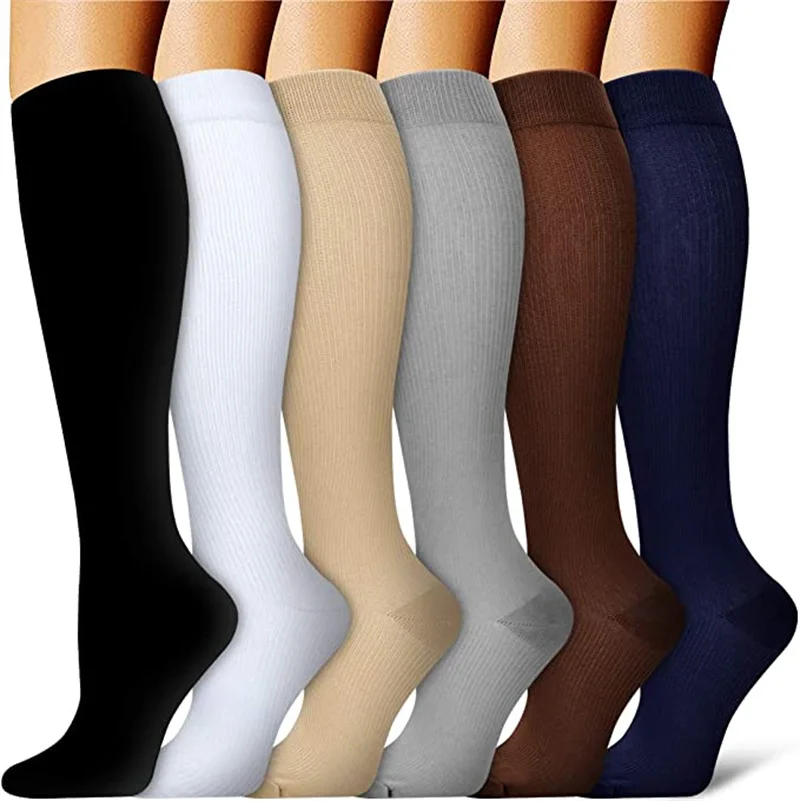 Compression Socks Blood Circulation Sports Socks Slimming Burn Fat Crossfit Solid Color Medical Compression Socks For Athelete