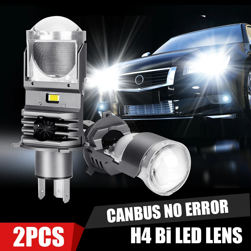 

OLLO F40B H4 Mini Projector Lens Bi LED Lenses Hi/Lo Beam Turbo Car LED Bulb LHD Plug and Play for Car Motorcycle Retrofit