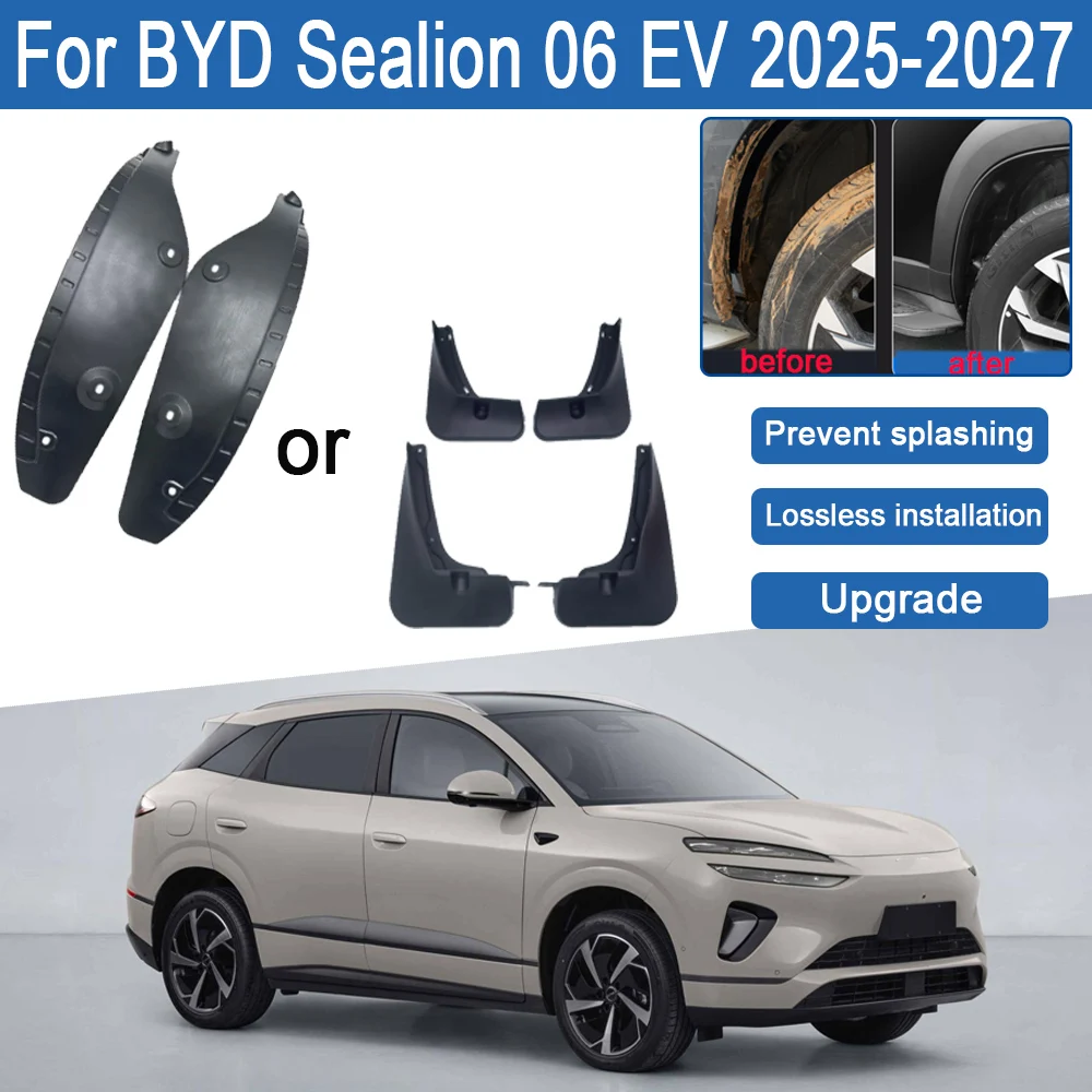 

Car Lined Fenders For BYD Sealion 06 Accessories EV 2025-2027 2026 Mudguard Splash Guard Mud Flaps Fender Wheel Guards Bodykits