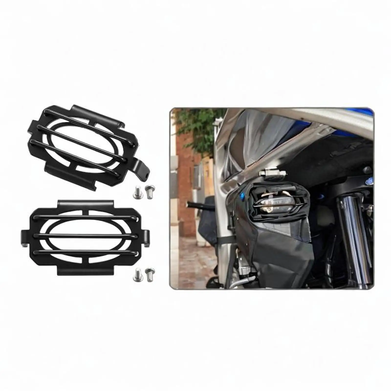 

2 Pieces Motorcycle LED Fog Light Protector LED Lamp Protector Practical Protective Motorbike Fog Light Guards for 368G