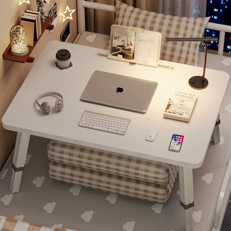 Adjustable Bedside Table for Students, Folding Computer Desk with Reading Writing Workstation for Small Rooms and Bay Windows