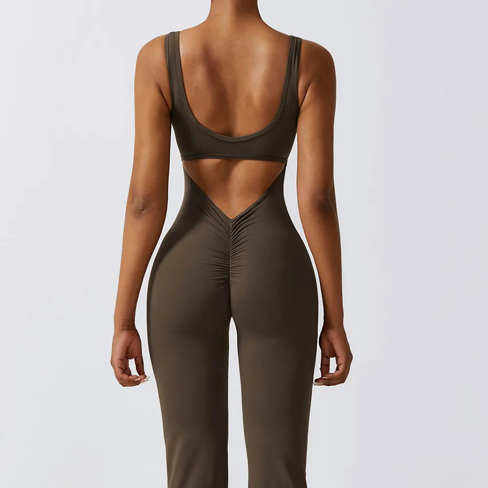 

Yoga Suit Gym Set Women's Sport One-Piece Suit Yoga Suit Flared Pants Women Sports Jumpsuit Fitness Rompers Workout Bodysuits