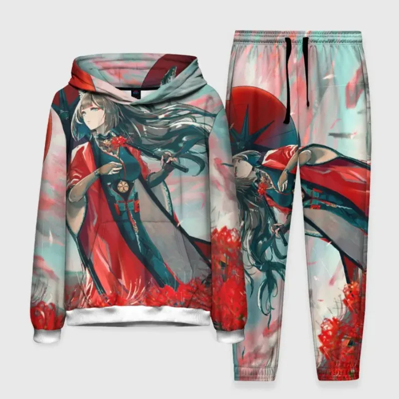 

2025 Anime Game Hoodie Pants Set 3D Printed Men's and Women's Sportswear Set Harajuku Sportswear 2-piece Set