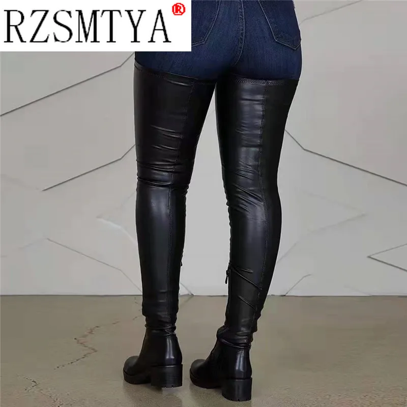 Autumn 2022 Women\'s Over-the-knee Boots Side Zipper Skinny Red Sexy Nightclub Boots