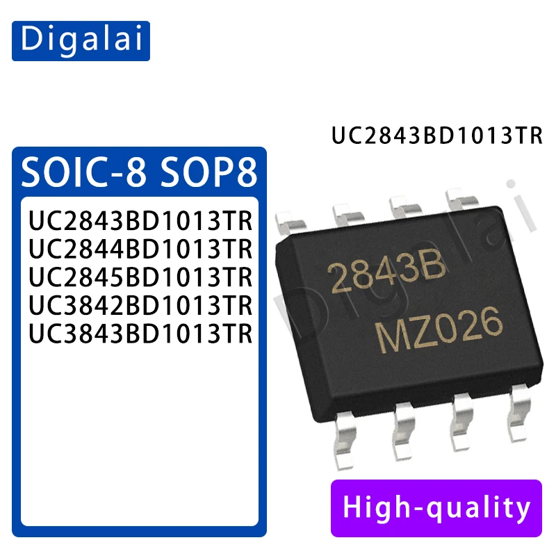 

UC2843/2844/2845BD1013TR UC3842/3843BD1013TR PWM Controller 500kHz Current Mode SOIC-8 Industrial -25~85℃ In Stoc