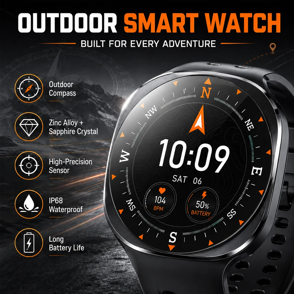 Smartwatch Premium Watches For Women - 2026 Premium Outdoor Smart Watch AMOLED