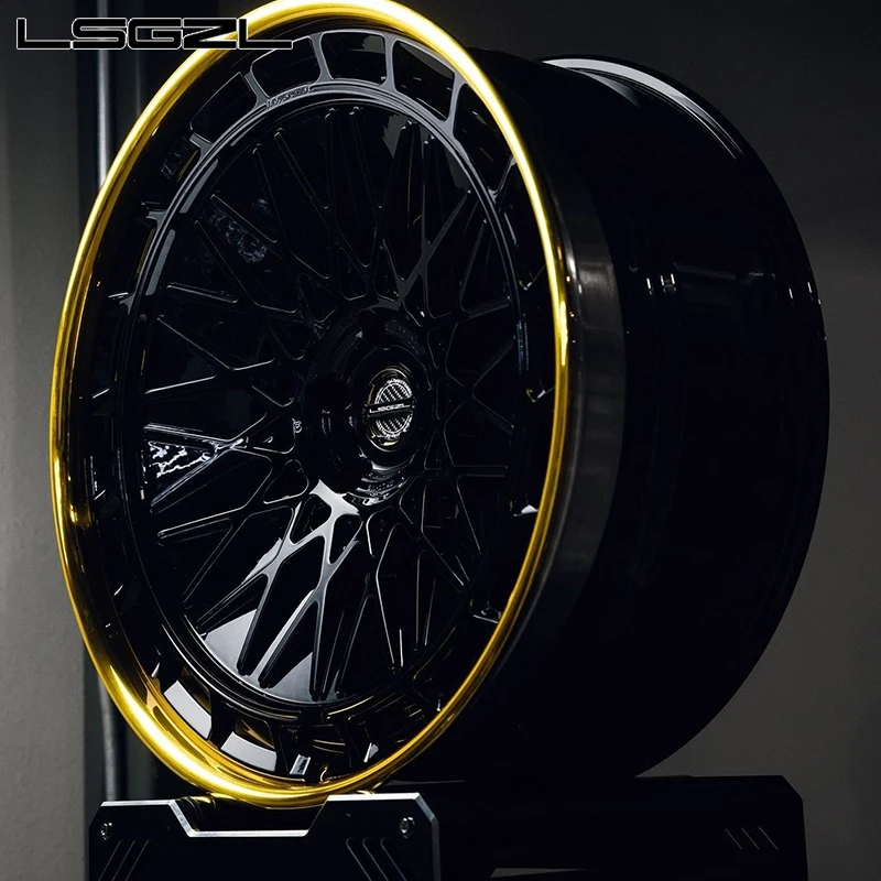 Golden Polishing GLossy black Passenger car wheels aluminum alloy for RR 5x130 deep concave 16-26 inch wheel