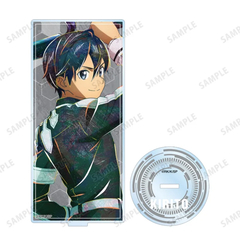 Anime Sword Art Online Kirito Asuna Acrylic Figure Stand Model Plate Keychains Desktop OrnamentGifts For Friends
