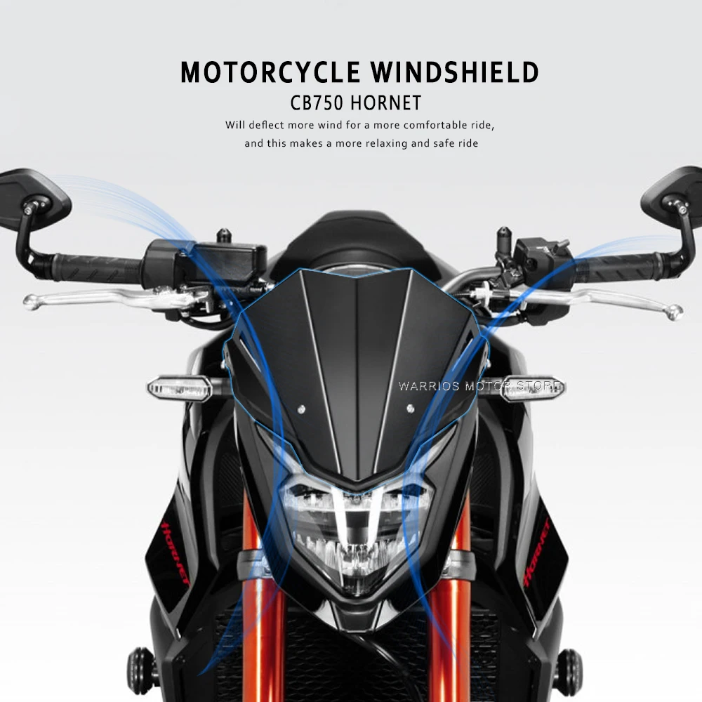 

Motorcycle Windshield Aluminum Wind Deflector Windscreen For HONDA CB750 CB 750 HORNET 2023