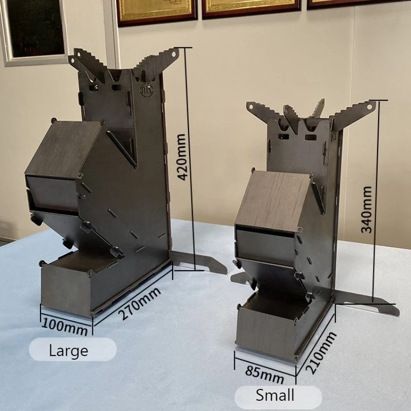

Portable Rocket Stove - Multi-Fuel Wood Burning Camp Stove for Outdoor Cooking & Home Heating, Compact Camping Design