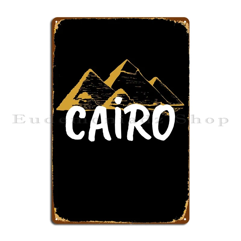 Cairo Pyramids Hieroglyphs Metal Signs Home Party Pub Plates Print Cinema Tin Sign Poster