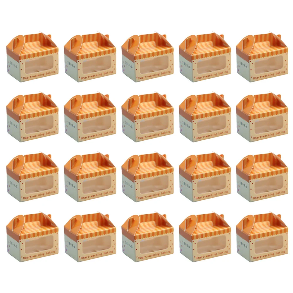 

20 Pcs Props 20pcs Simulation Mini Cake Toast Dessert Box 1:12 Dollhouse Accessories Baby Toys Boxes Paper Scene Layout