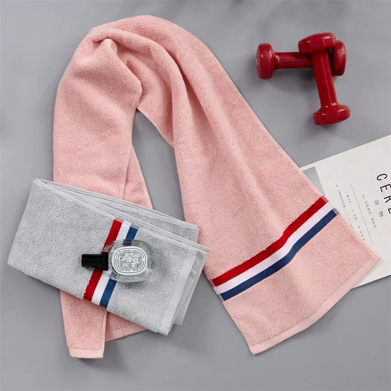 

2025 new men's and women's fitness quick-drying sports towel pink gray pure cotton moisture-absorbing quick-drying multi-purpose