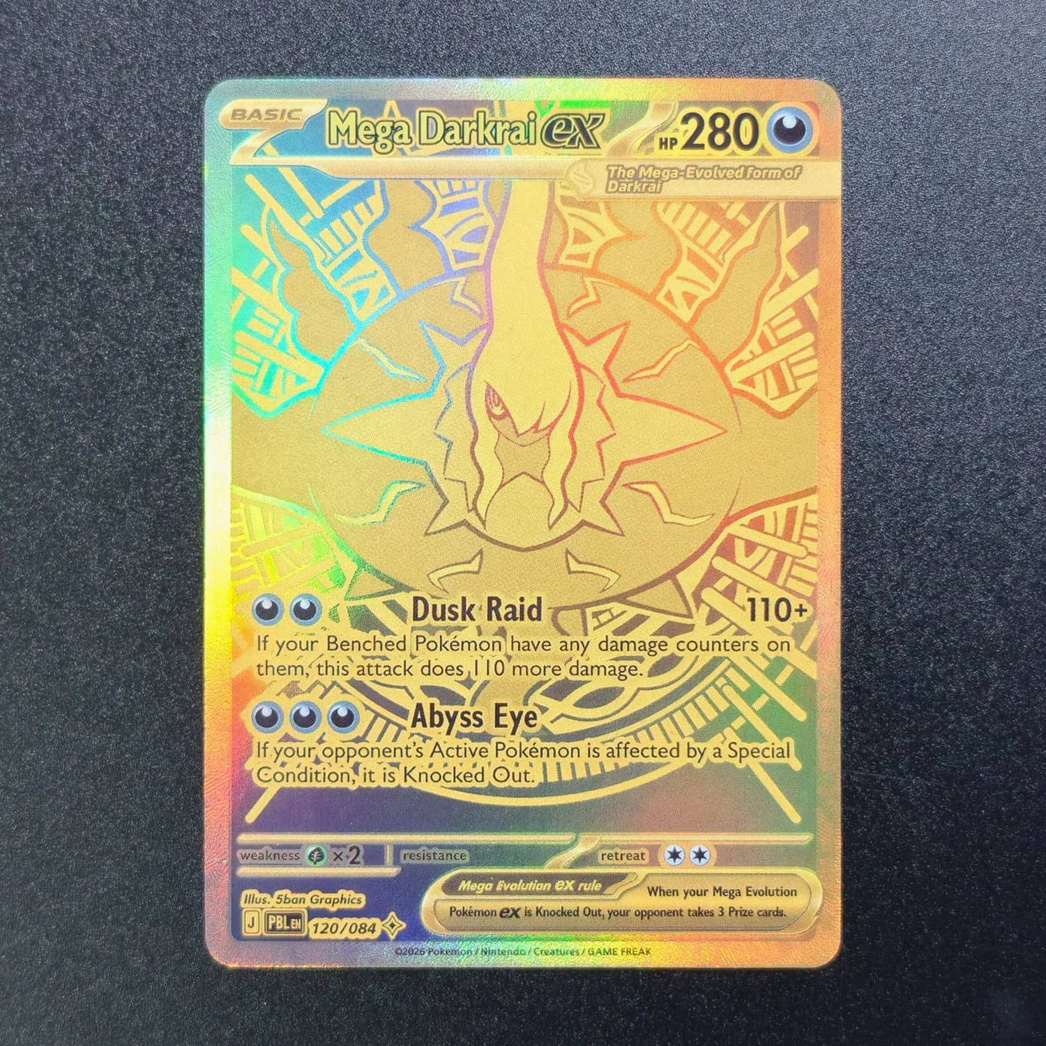 Homemade Proxy English PBL Pitch Black Mega Darkrai ex 116/086 SIR 120/084 Full Art Game Collection Card Toy