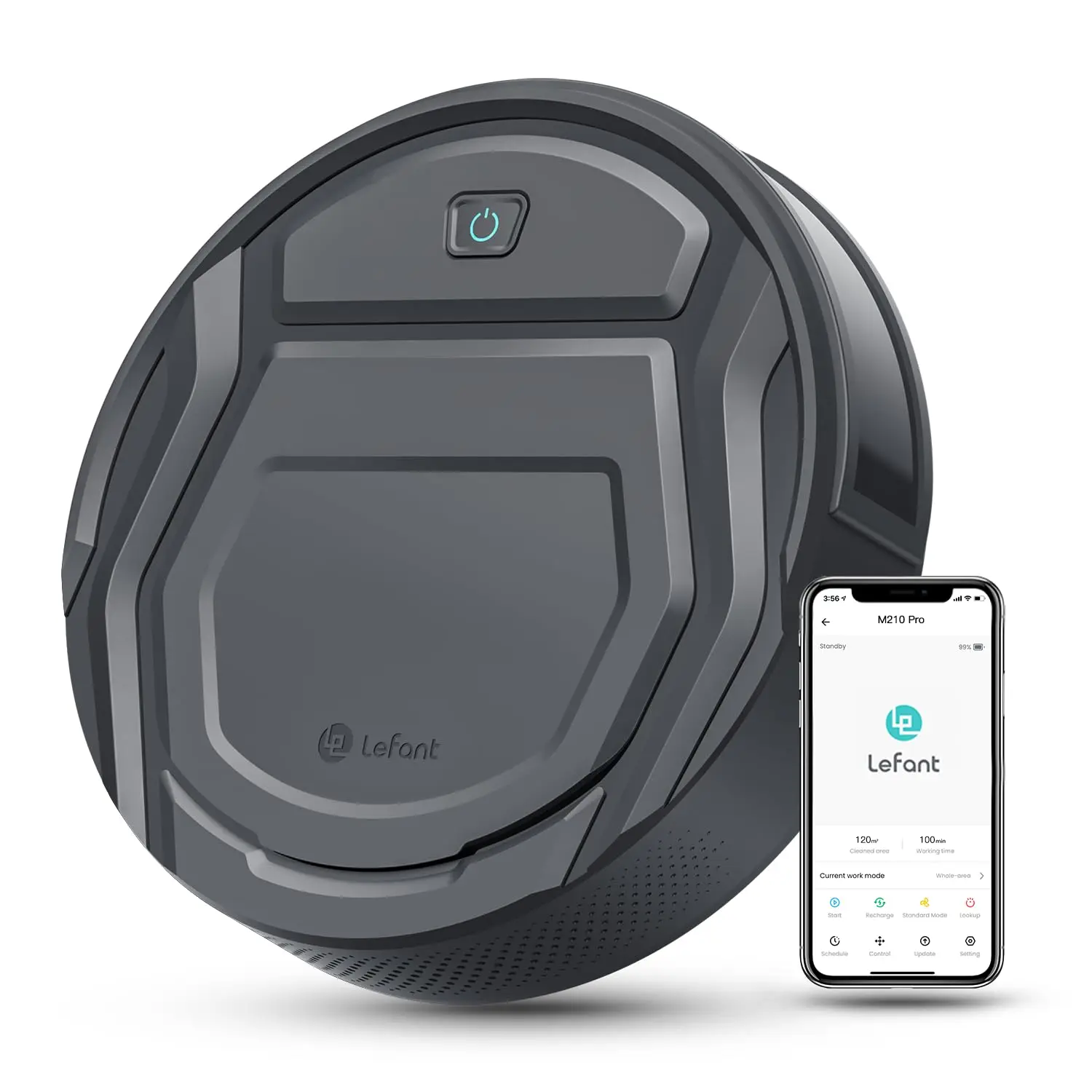 Lefant M210 Pro+robotstofzuiger, 4000 Pa krachtige zuigkracht, 200 minuten looptijd, automatisch zelfopladen, Wi-Fi/App/Alexa Contro