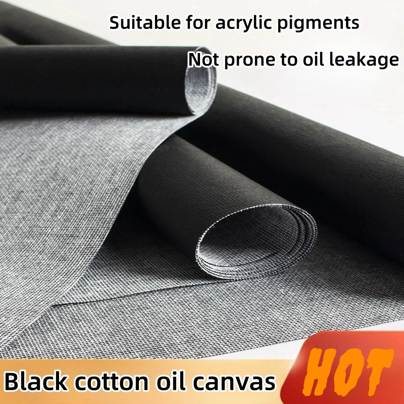 

5 m cotton canvas roll with black background is specially used for painting art pure cotton linen blend canvas graffiti cloth