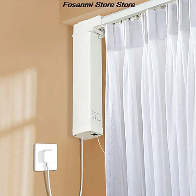 

Motorized Curtain Track System Electric Automatic Rail Opener With Silent Strong Motor Remote Control For Home Automation