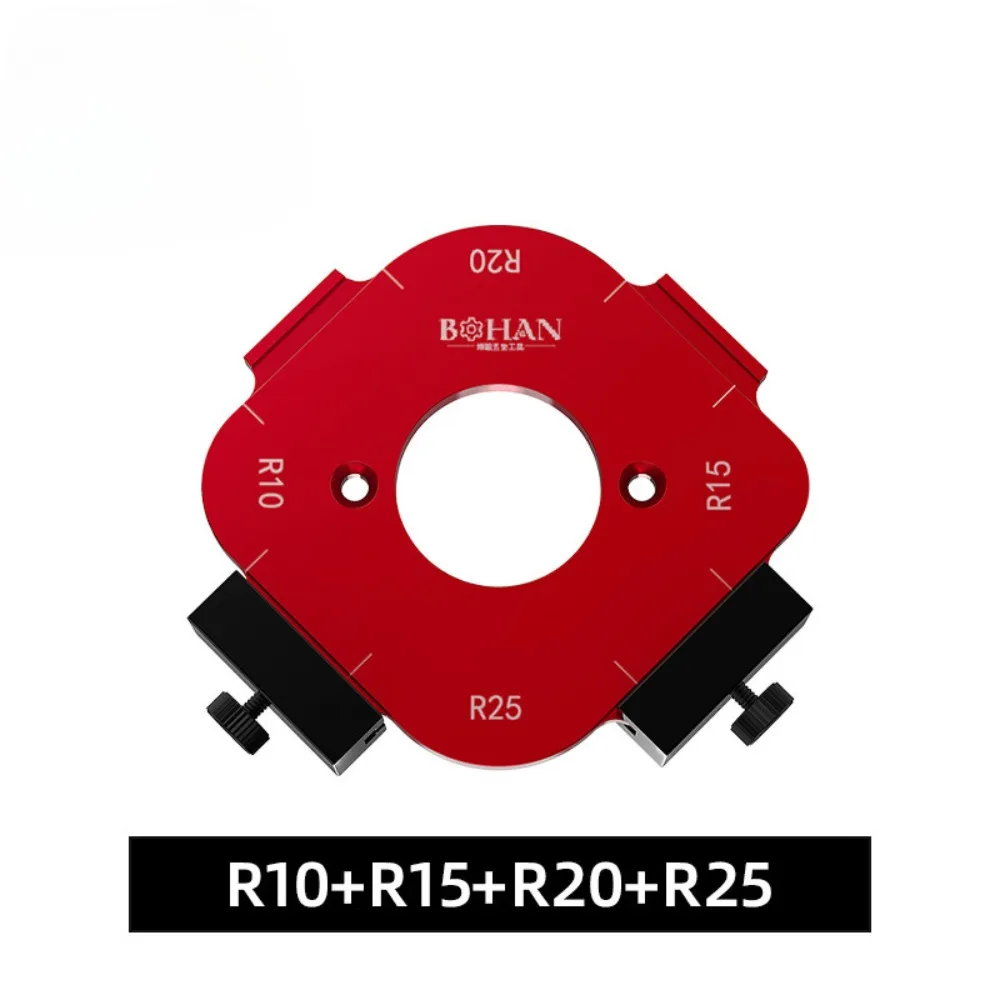

R10-R50 Radius Jig Woodworking Router Templates 4 in 1 Reusable Arc Angle Positioning Template DIY Aluminum Alloy
