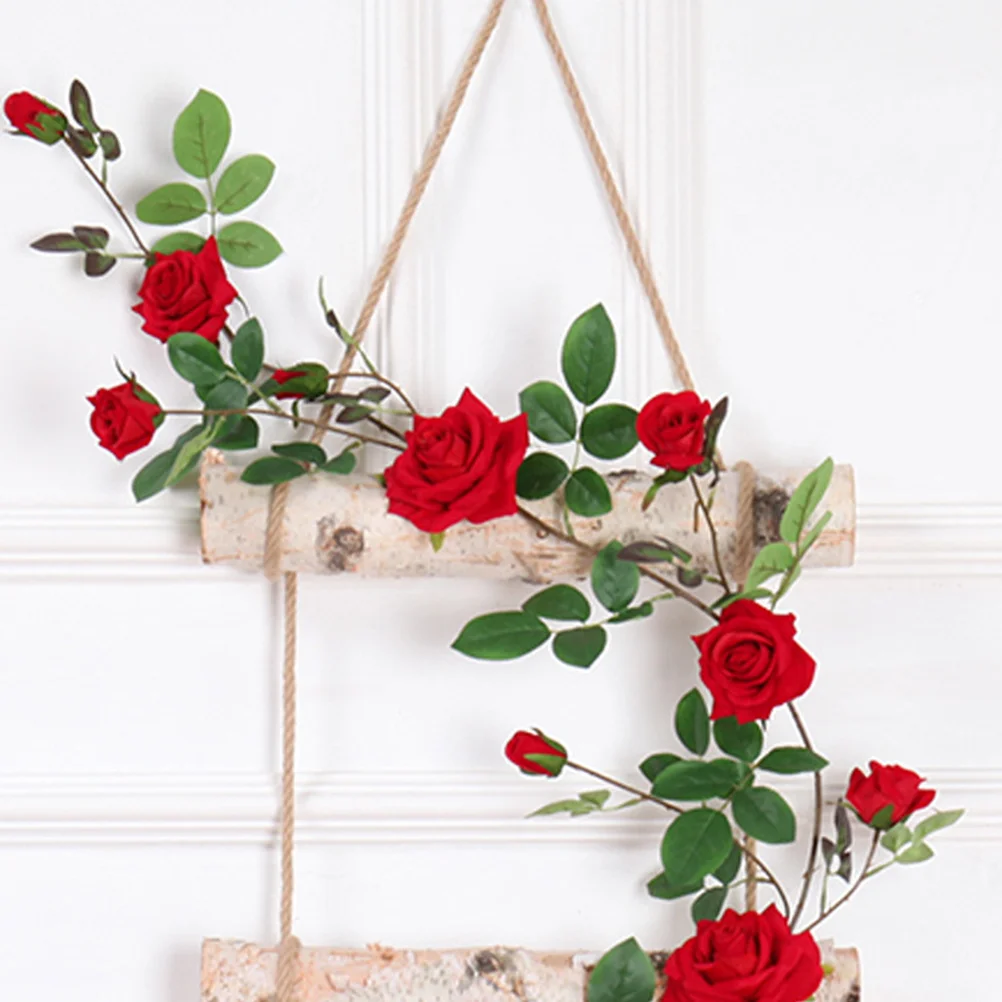 

Artificial Rose Vines Plastic Flower Cane Red Size S Emulational Romantic Home Wedding Party Garden Decoration Simulation Plant
