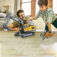 1pc-Professional Grade RC Excavator - 2.4GHz 11-Channel Dirt Mover with Realistic Dump Truck Action