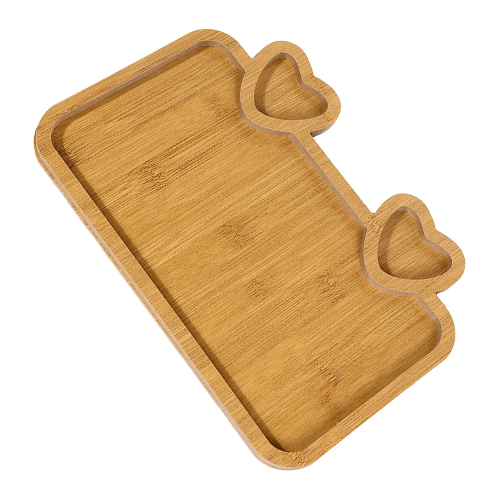

Square Tray Plate Dessert Serving Dish Unique Shape Rubber Wood Material Easy Clean Stackable Design Fruit Snack Platter