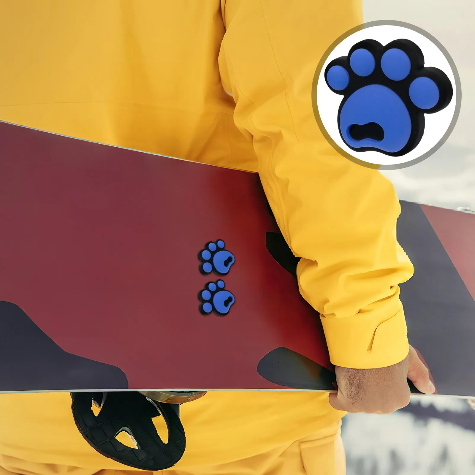 

4Pcs Anti-Slip Snowboard Pads Ski Animal Paws Stickers Impact Protection Grip Enhancer Snow Sliding Deck Outdoor Sports Mat