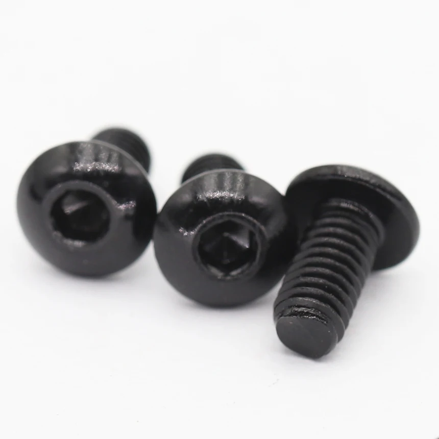 M3*4/5/6/8/10/12/14/16/18/20/25/30/35/40mm ISO7380 Schwarz 304 Edelstahl Innensechskant Knopf Runde Innensechskantschraube