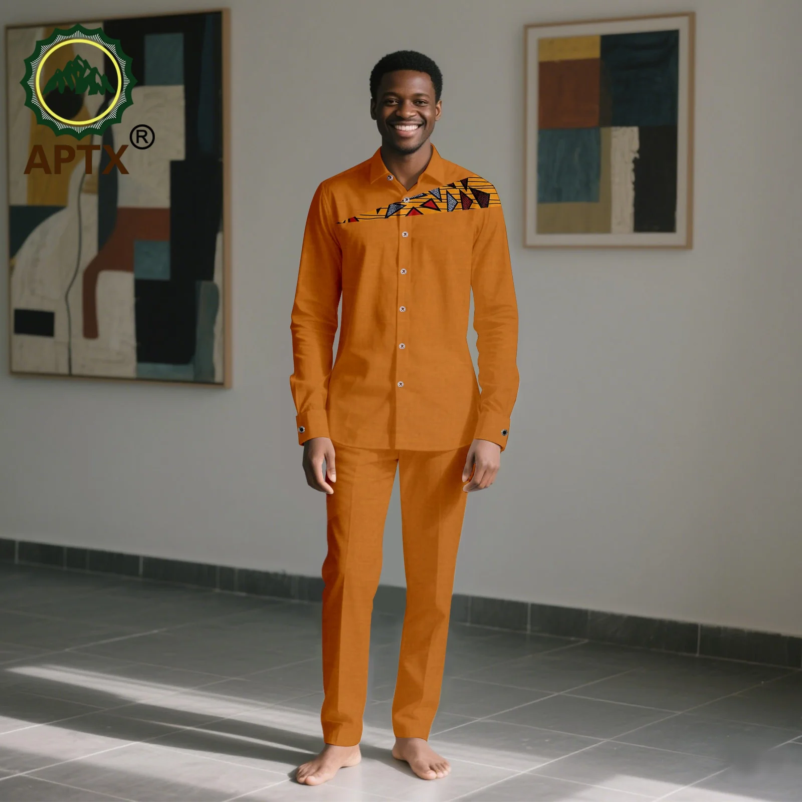 

African Clothing Set for Men Tracskuit Set Casual Walking Suit Short Sleeve T-Shirt Trousers Outfit 2-piece 2516060