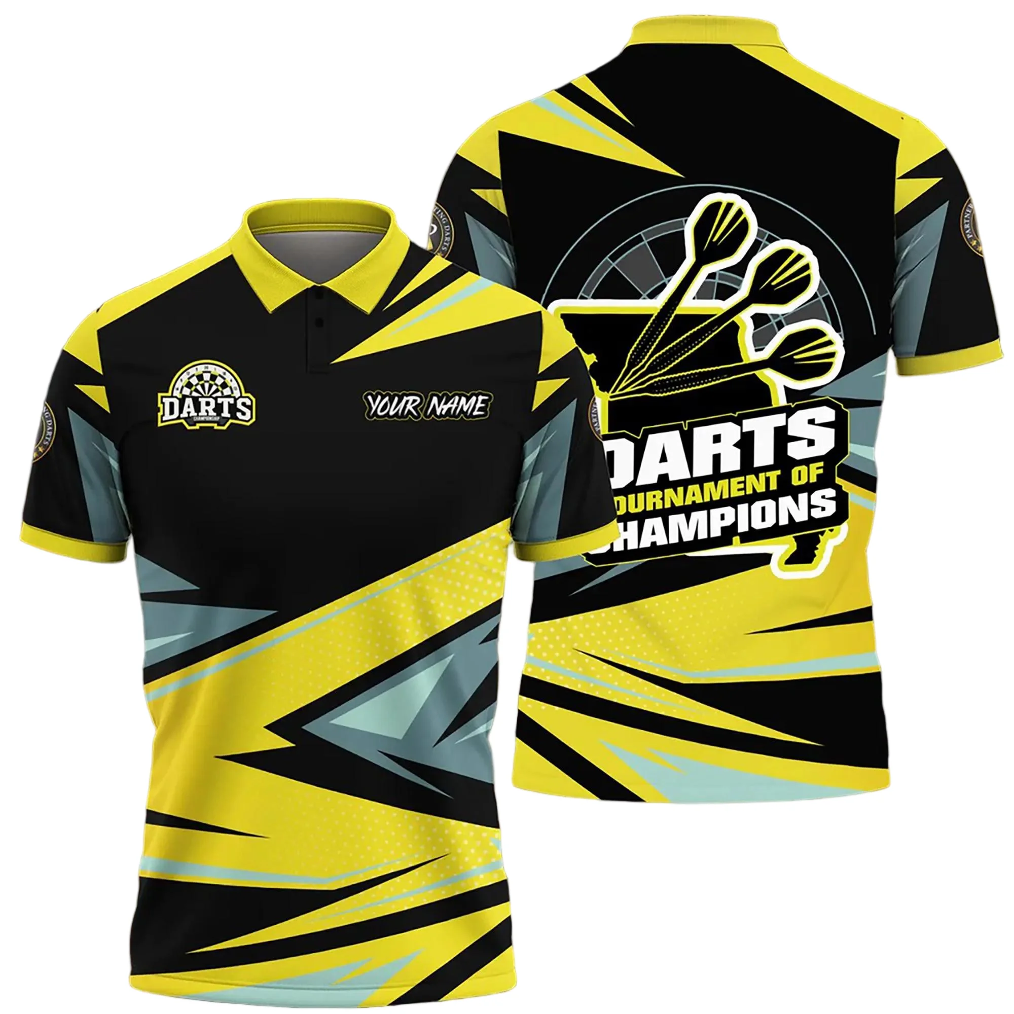 

Trendy Darts Sports Polo T Shirt For Men Personalization Men's Polo Shirts Summer Breathable Quick Dry Short Sleeve Lapel Shirts