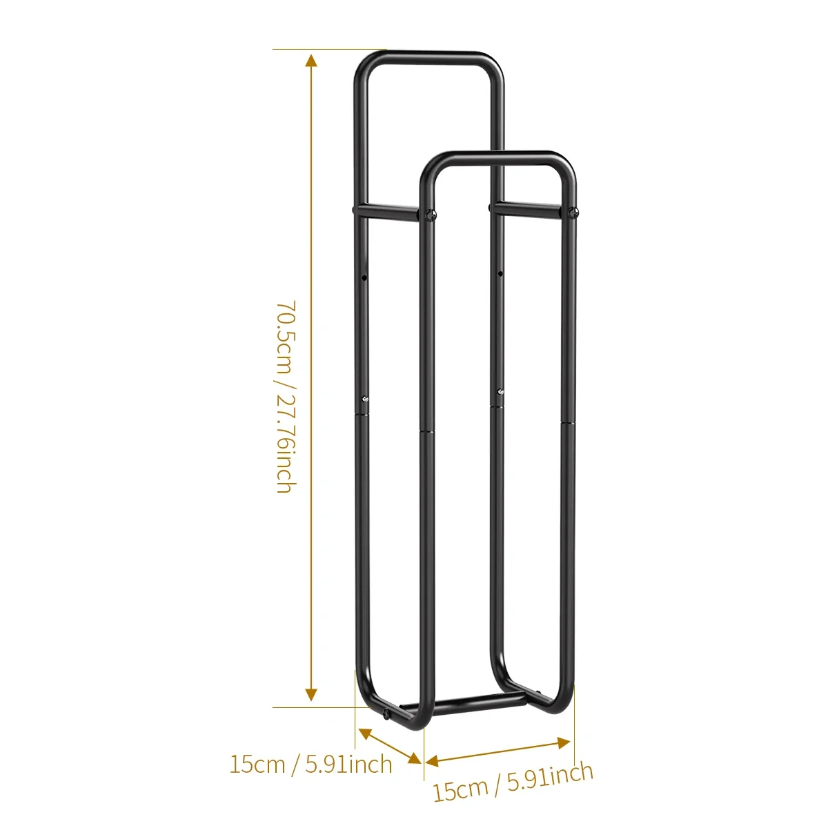 1 Pc Towel Rack, Wall-Mounted Ironwork Double-Pole Bathroom Storage Rack, Vertical Bath Towel Hanging Rack 3