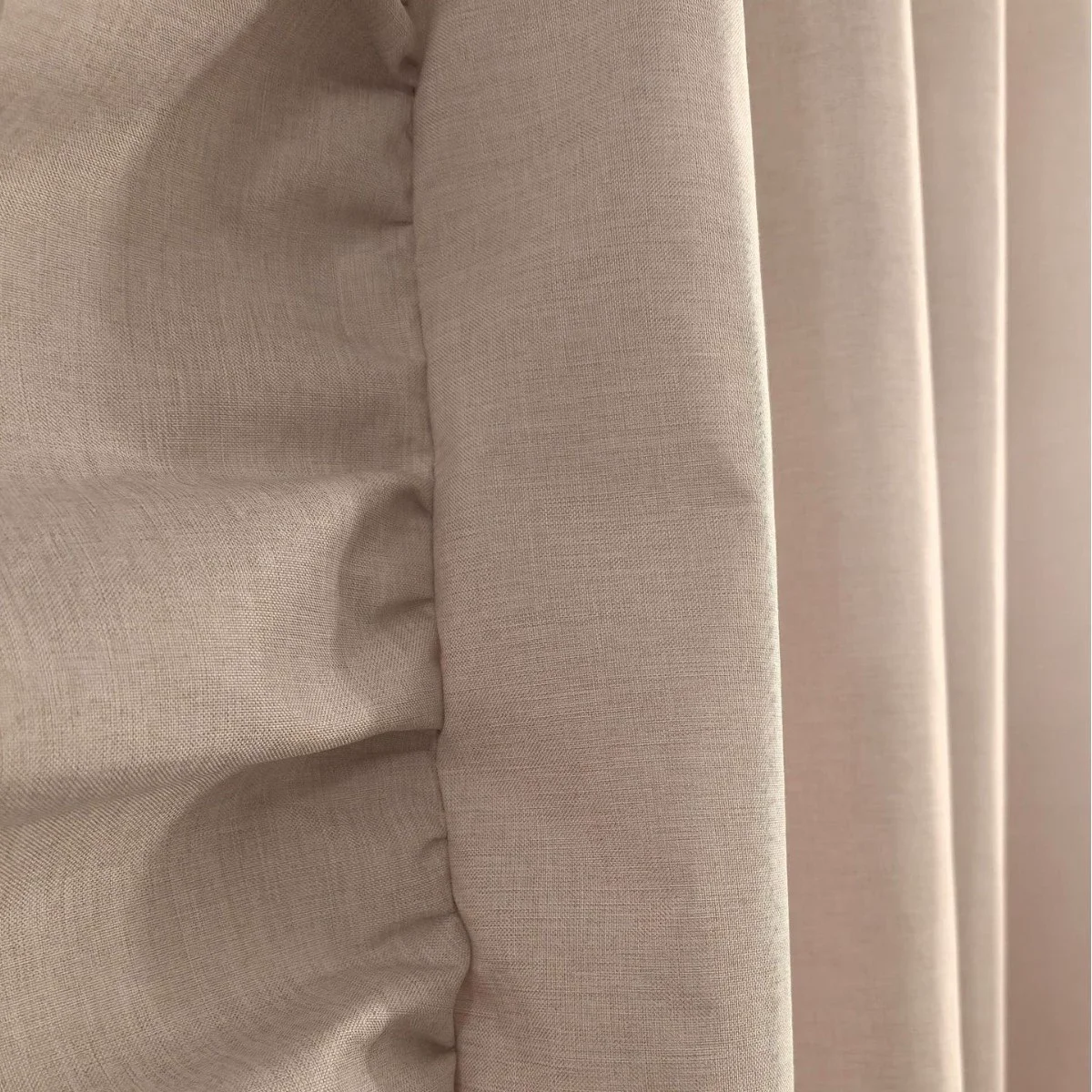 Linen Waterproof Shower with Hooks Beige Color Superior Quality Home Hotel Decor Tassels Shower Curtain for Bathroom - view 6