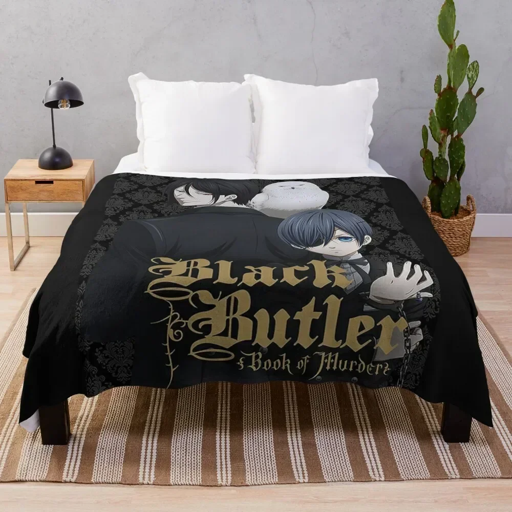 

black butler black Throw Blanket Moving Plaid Blankets