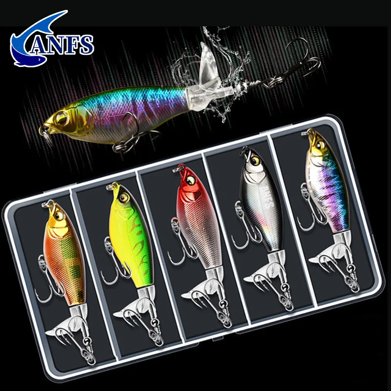 1pc/5pcs Topwater Fishing Lures , Pencil Plopper Fishing Lures for Bass Catfish Pike Perch, Top Water Bass Bait Lure