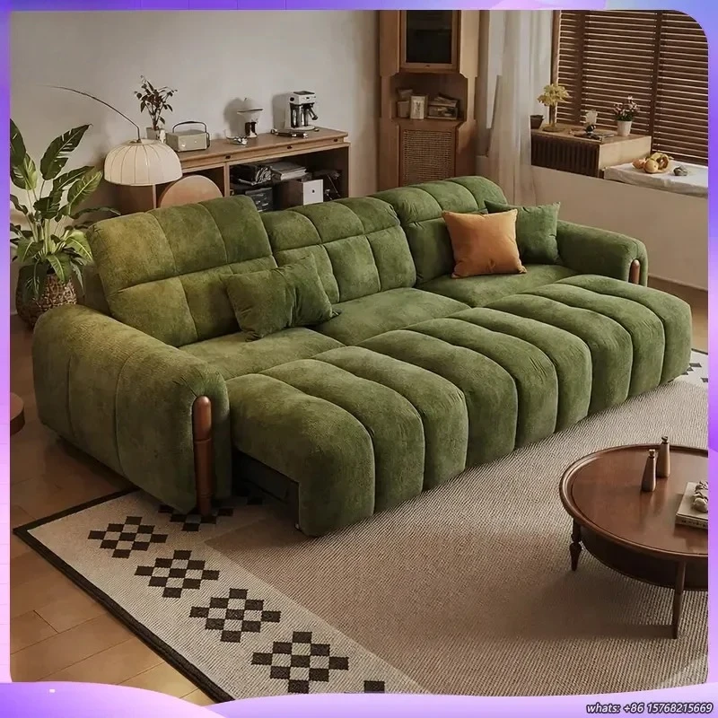 Extendable Electric Sofa for Living Room Green Sectional Loveseat with Recliner Function Floor Armchair Modern Home Furniture
