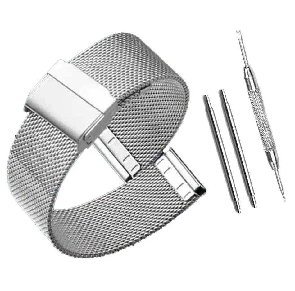 Milanese Watchband 12mm 14mm 16mm 18mm 20mm 22mm 24mm Universal Stainless Steel Metal Watch Band Strap Bracelet Black Rose Gold image 4