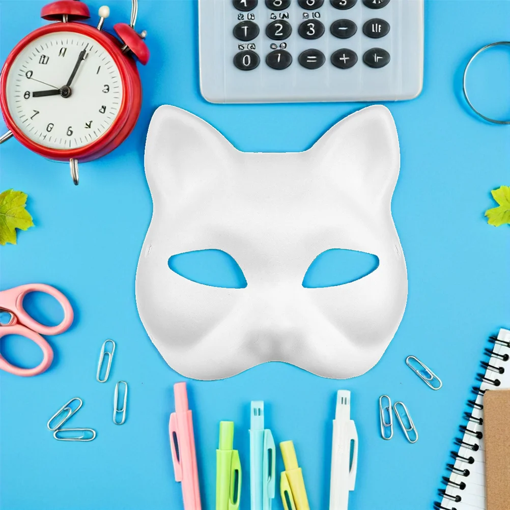 8Pcs Blank Paintable Masks White Paper Animal Halloween Masquerade Cosplay Party Art Supplies Animal Masks for Crafts