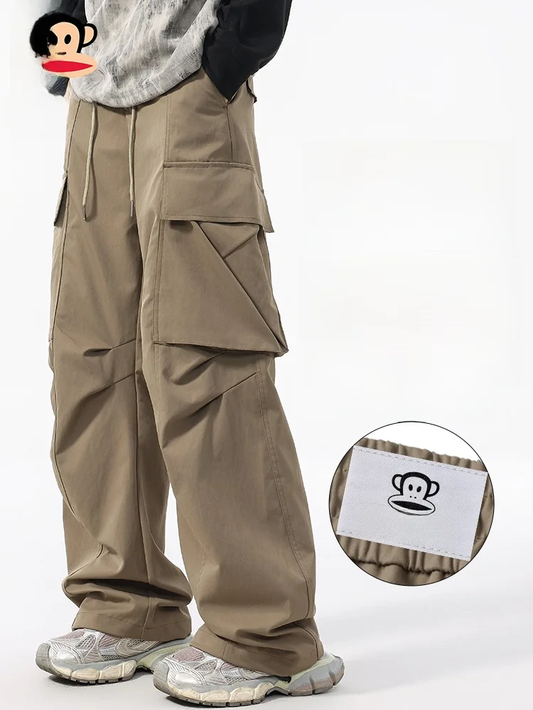 

Мужские брюки Paul Frank в стиле ретро, свободные, широкие, прямого кроя, американские, осенние, новинка, для повседневной носки