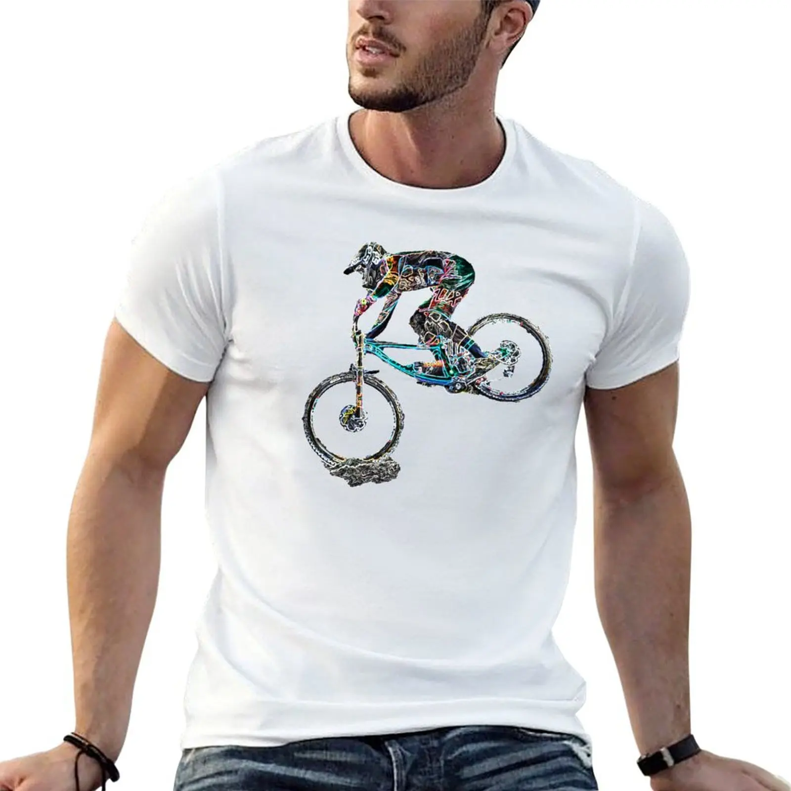 

downhill mountain biking T-Shirt t shirts for man cotton t shirt man cotton man t shirt cotton T-shirt