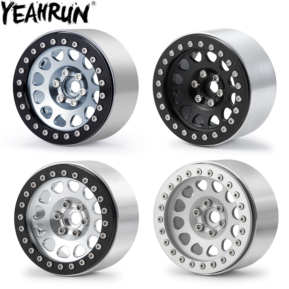 YEAHRUN 4PCS 2.2inch Wheel Hub Metal Beadlock Wheel Rims for Axial Wraith 90018 SCX10 TRX4 TRX6 1/10 RC Crawler Car Parts